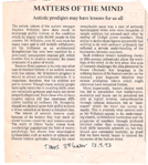Matters of the mind