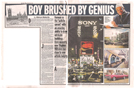 Boy brushed by genius