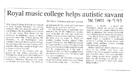 Royal music college helps autistic savant