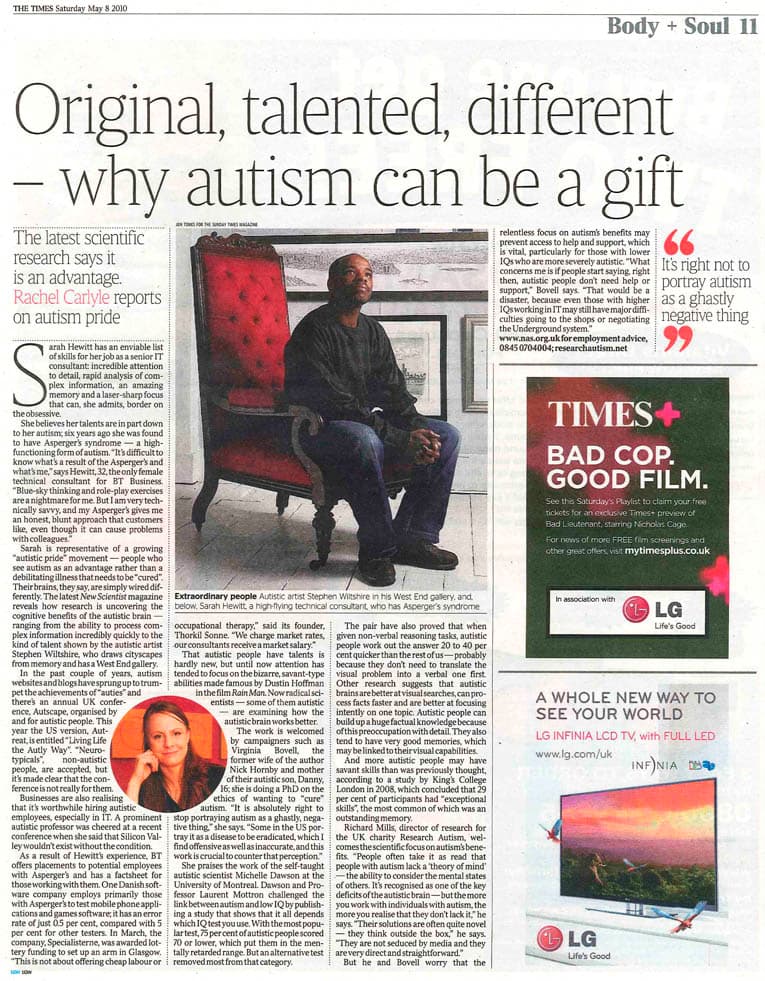 Original, talented, different - The Times - Stephen Wiltshire Archive