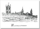 London Alphabet - H for Houses of Parliament - Originals for sale