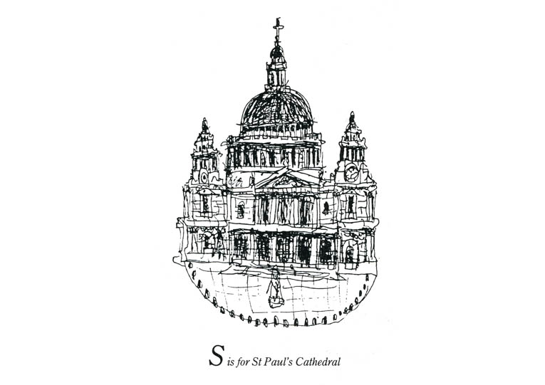 London Alphabet - S for St Pauls Cathedral - Original Drawings and Prints for Sale