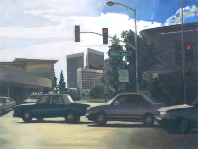 Los Angeles traffic, Oil on canvas - Original Drawings and Prints for Sale