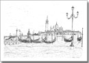 San Giorgio Maggiore and gondolas - Originals for sale