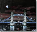 Tower Bridge at night - oil on velvet