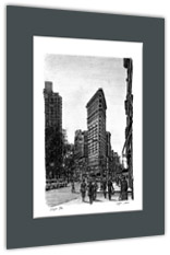 Flat Iron Building with Charcoal mount