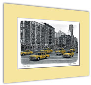 Yellow New York taxis with Cream mount