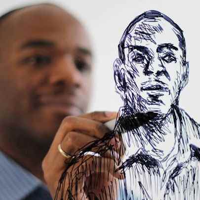 Self portrait drawn on glass - Image library