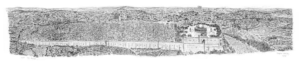 Jerusalem Panorama prints by Stephen Wiltshire
