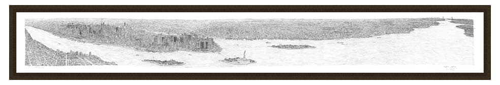 Framed New York Panorama prints by Stephen Wiltshire
