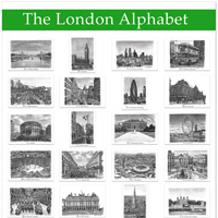 The London Alphabet poster (Green)  - Gifts & Merchandise for sale