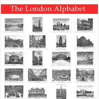The London Alphabet poster (Red)  - Gifts & Merchandise for sale