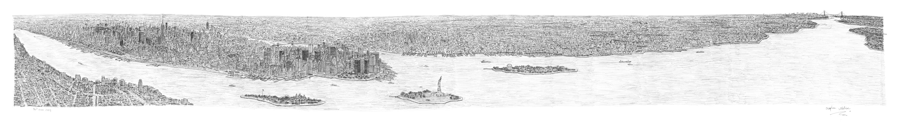 New York Panorama by Stephen Wiltshire