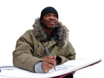 Stephen draws Waltham Abbey