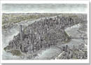 Aerial view of Manhattan Skyline 2011 - Originals for sale