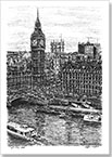 Big Ben and the River Thames - Drawings - Originals for sale