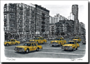 Street scene with New York taxis - Originals for sale