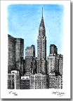 Birds eye view of Chrysler Building NY - Originals for sale