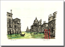 Birds eye view of Salute in Venice (postcard)