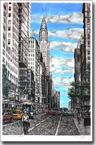 Chrysler Building with street scene in New York