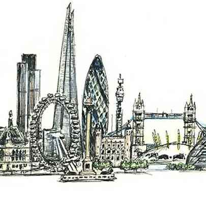 Drawing of London montage