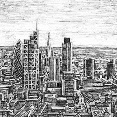 Drawing of City of London skyline 2013