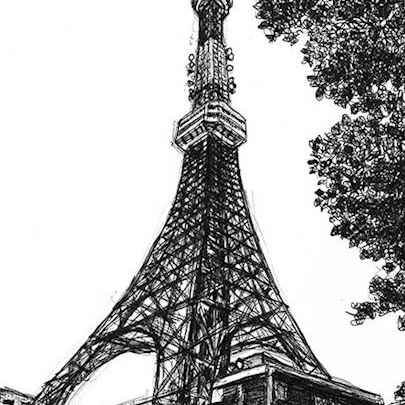 Drawing of Tokyo Tower
