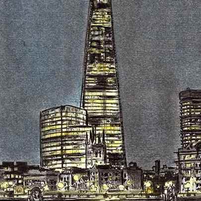 The Shard at night - Original Drawings