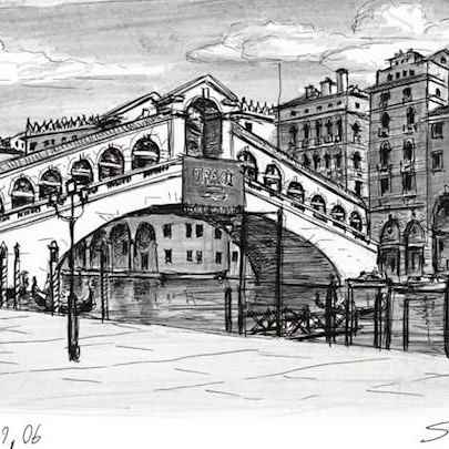 Rialto Bridge Venice - Original Drawings