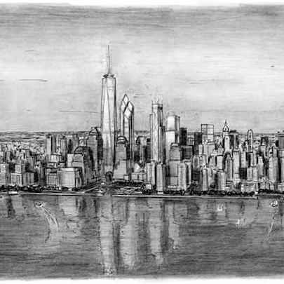 Aerial view of Freedom Tower - Original Drawings