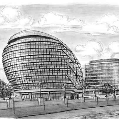 Drawing of New Mayors Office City Hall