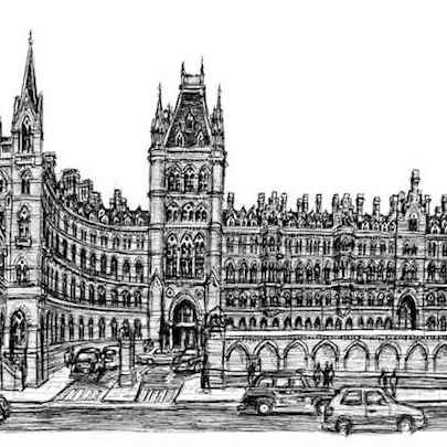 Drawing of St Pancras Station 2006