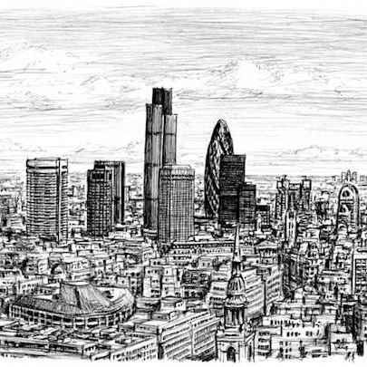 London City Skyline - Original Drawings