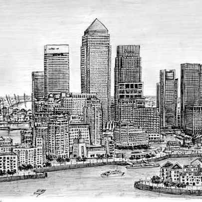 Drawing of Canary Wharf
