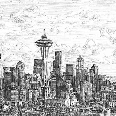 Seattle skyline - Original Drawings