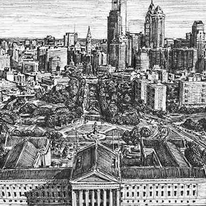 Philadelphia skyline - Original Drawings