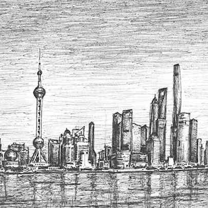 Shanghai skyline - Original Drawings
