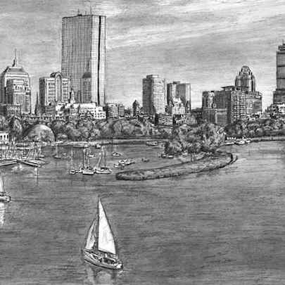 Boston Skyline - Original Drawings