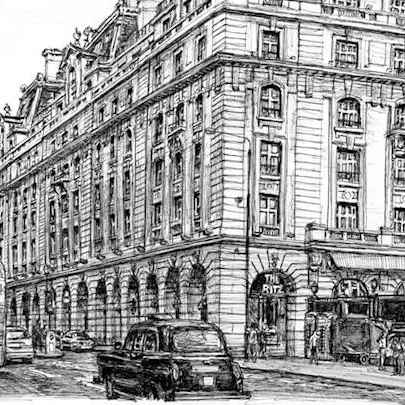 Drawing of The Ritz Hotel, Piccadilly, London