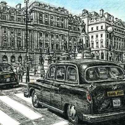 Drawing of London Taxi