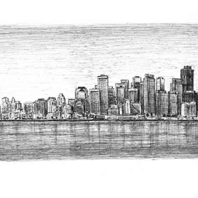 Drawing of San Francisco Skyline