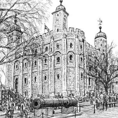 White Tower at Tower of London - Original Drawings