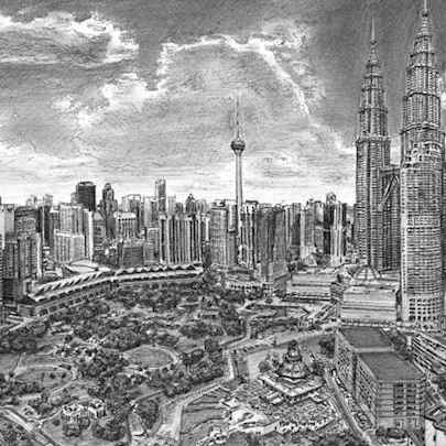 Kuala Lumpur skyline - Original Drawings