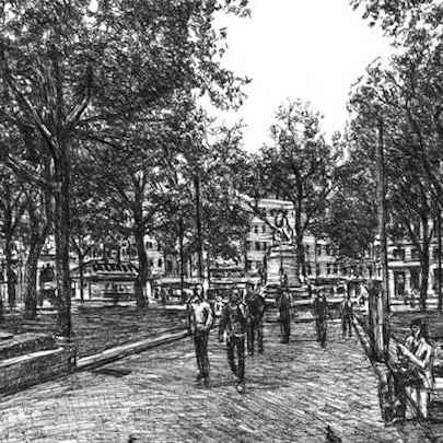 Drawing of Leicester Square (London)