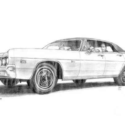 Drawing of 1969 Dodge Polara 4 door Hard Top Sedan