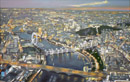 Aerial view of London - oil on board