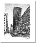 Street scene with St Patricks Church - Originals for sale