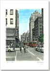 New York street scene with Fire Engines