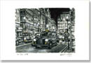 London Taxi Cab at Haymarket at night