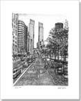 Street scene at Central Park with horse carts